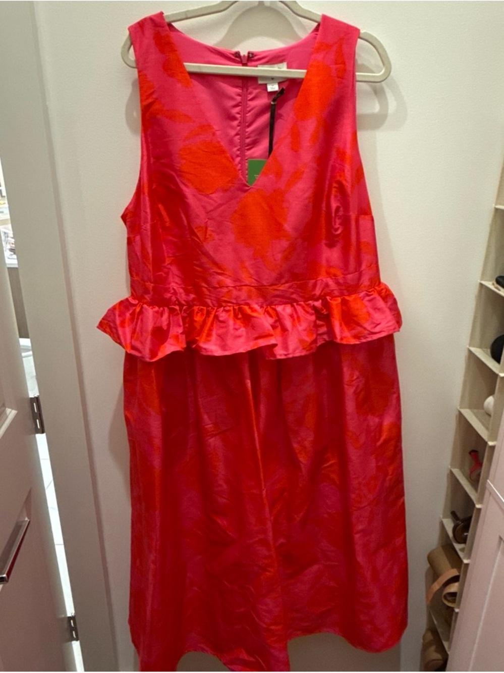 Kate Spade x Target Bright Pink & Coral Peplum Party Dress